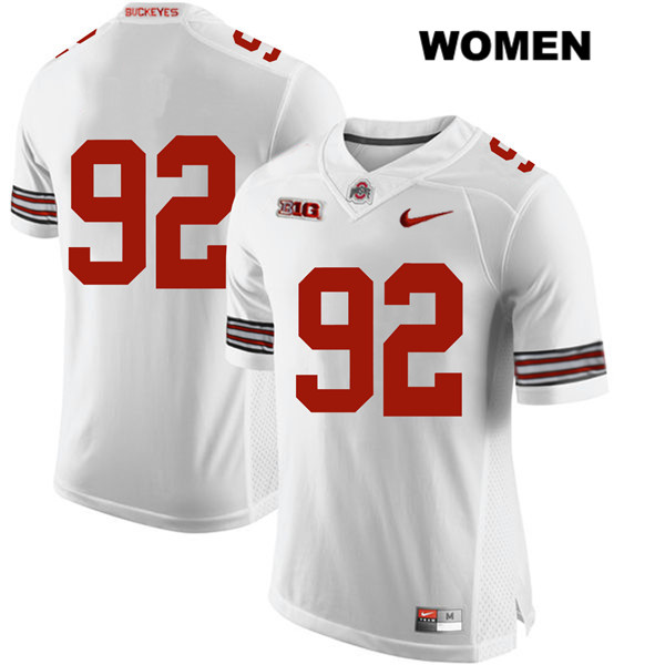 Ohio State Buckeyes Women's Haskell Garrett #92 White Authentic Nike No Name College NCAA Stitched Football Jersey RW19U35QV